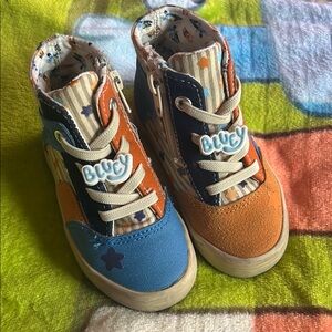 Bluey Kids High-Top Sneakers - Blue and Orange